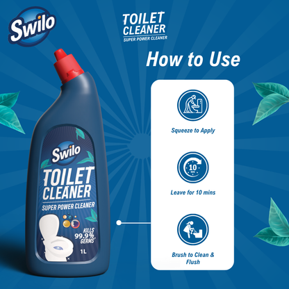 Swilo Toilet & Floor Cleaner Combo Pack – Deep Cleaning, Germ Protection & Long-Lasting Freshness | Powerful Home Hygiene Duo | 1L Each