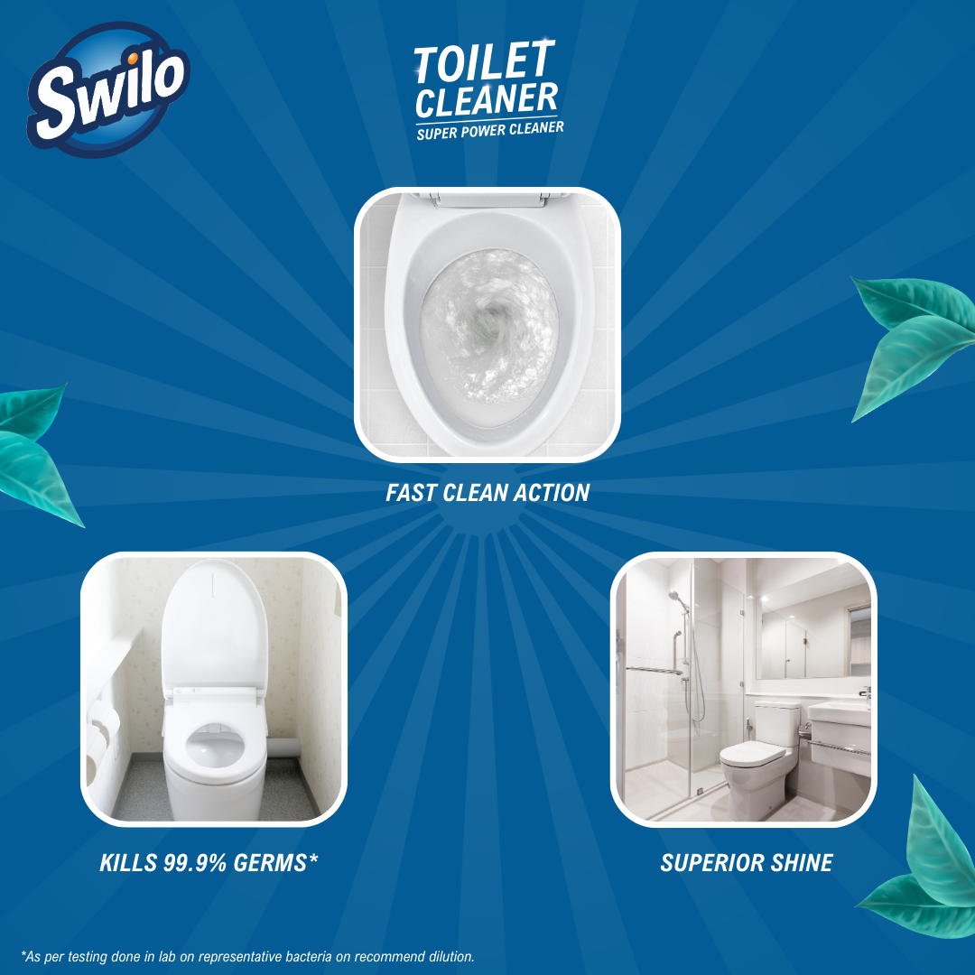 Swilo Toilet & Floor Cleaner Combo Pack – Deep Cleaning, Germ Protection & Long-Lasting Freshness | Powerful Home Hygiene Duo | 1L Each