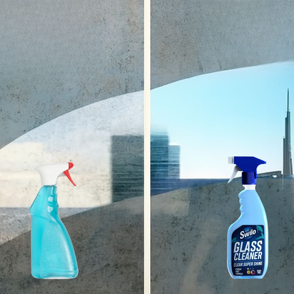 Swilo Glass Cleaner – Streak-Free Shine & Powerful Cleaning | 500ml | Quick-Drying Formula for Smudge-Free Glass