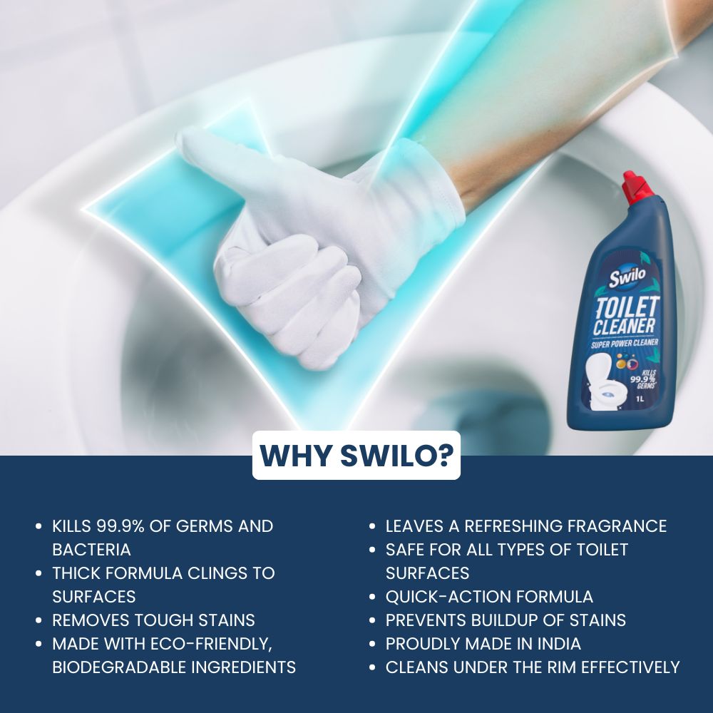 Swilo Toilet Cleaner – Powerful, Long-Lasting Odor Control & Stain Removal | 1L | Fresh Fragrance & Deep Clean Formula