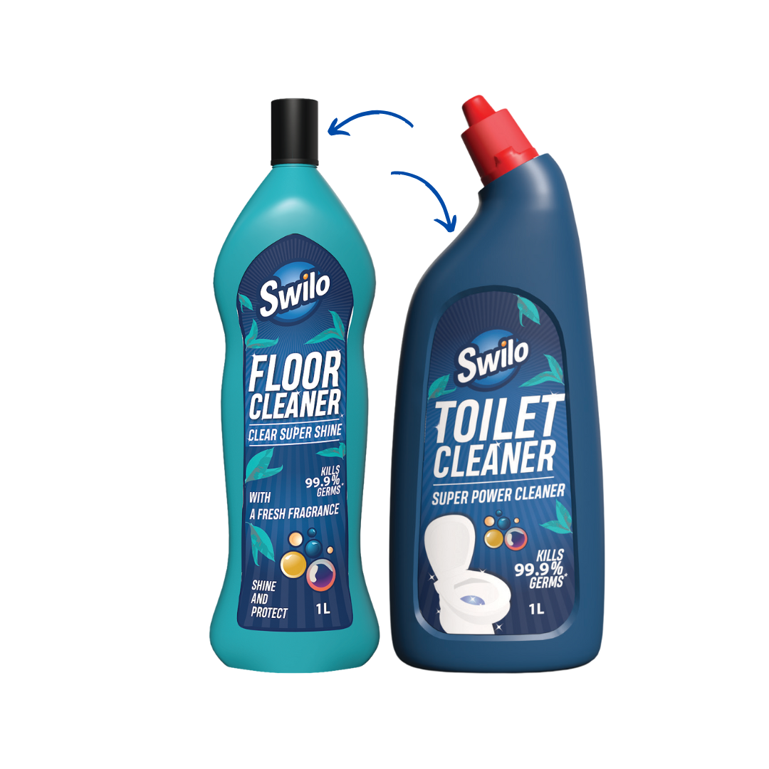 Swilo Toilet & Floor Cleaner Combo Pack – Deep Cleaning, Germ Protection & Long-Lasting Freshness | Powerful Home Hygiene Duo | 1L Each