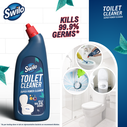 Swilo Home Hygiene Combo – 1 Toilet Cleaner + 2 Floor Cleaners + 1 Glass Cleaner | Complete Cleaning Kit for Germ-Free, Fresh & Sparkling Homes
