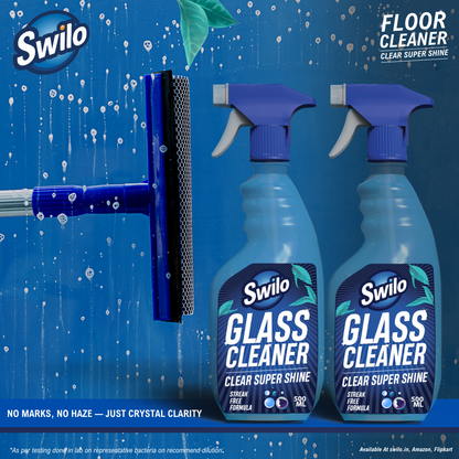 Swilo Glass Cleaner – Streak-Free Shine & Powerful Cleaning | 500ml | Quick-Drying Formula for Smudge-Free Glass | Pack of 2