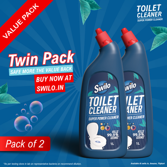Swilo Toilet Cleaner – Powerful, Long-Lasting Odor Control & Stain Removal | 1L | Fresh Fragrance & Deep Clean Formula | Pack of 2
